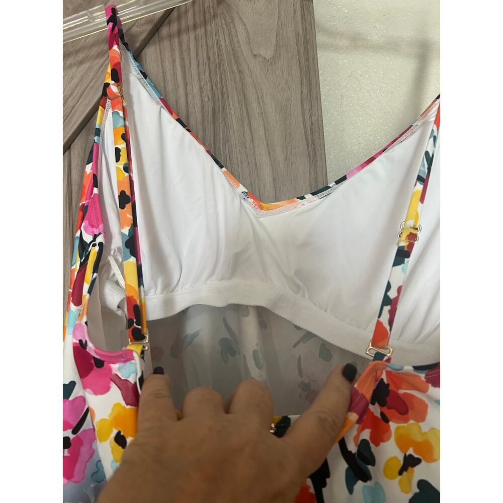 NWT Anne Cole Gradient Floral easy triangle tankini top XL - Picture 8 of 9